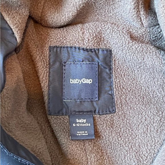 Baby Gap 6-12 Months Down Insulated Bunting Snowsuit Navy Blue Fleece Lined - Picture 2 of 6